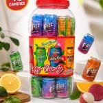 Boom Boom Fizzy Candy Jar | Assorted Soda Pop Candy | Lemon, Orange, Litchi & Strawberry Flavours